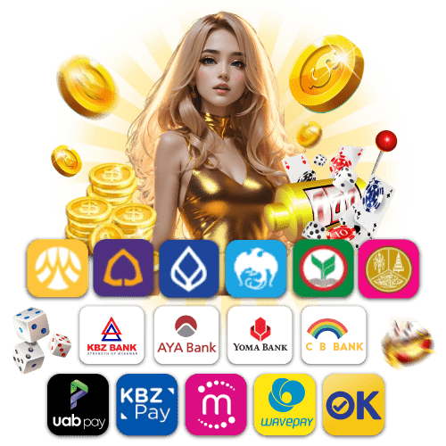 ATK777 ငွေပေးချေမှုအတွက် မြန်မာနှင့်ထိုင်းဘဏ်များ၊ e-wallet များပါဝင်သော ရတနာအရောင် background နှင့်ဂိမ်းအကြောင်းအရာ